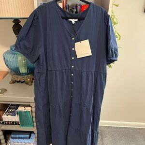 Tradlands Kindred Midi Dress, Navy, XL, NWT